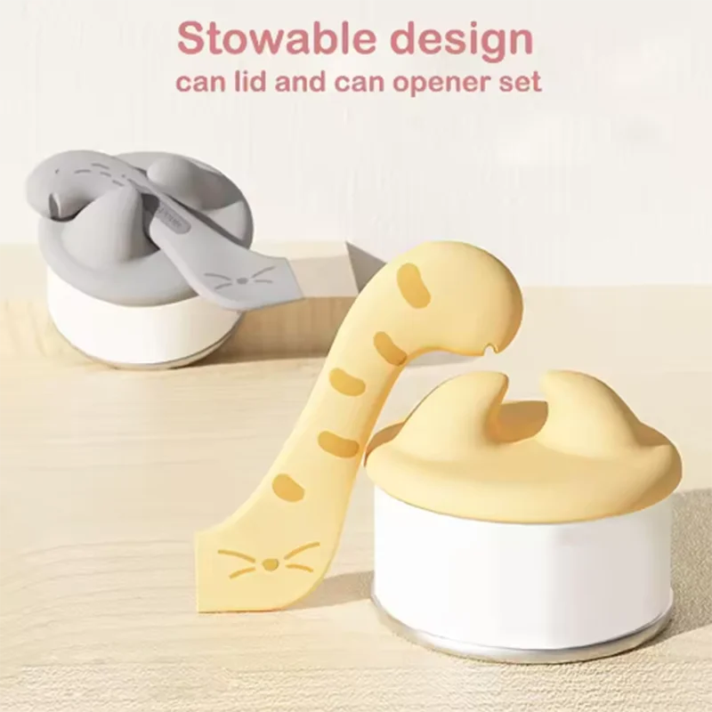 Cat canned spoon can opener fresh-keeping lid cat canned sealing lid cat strip feeder squeeze spoon pet sealing lid