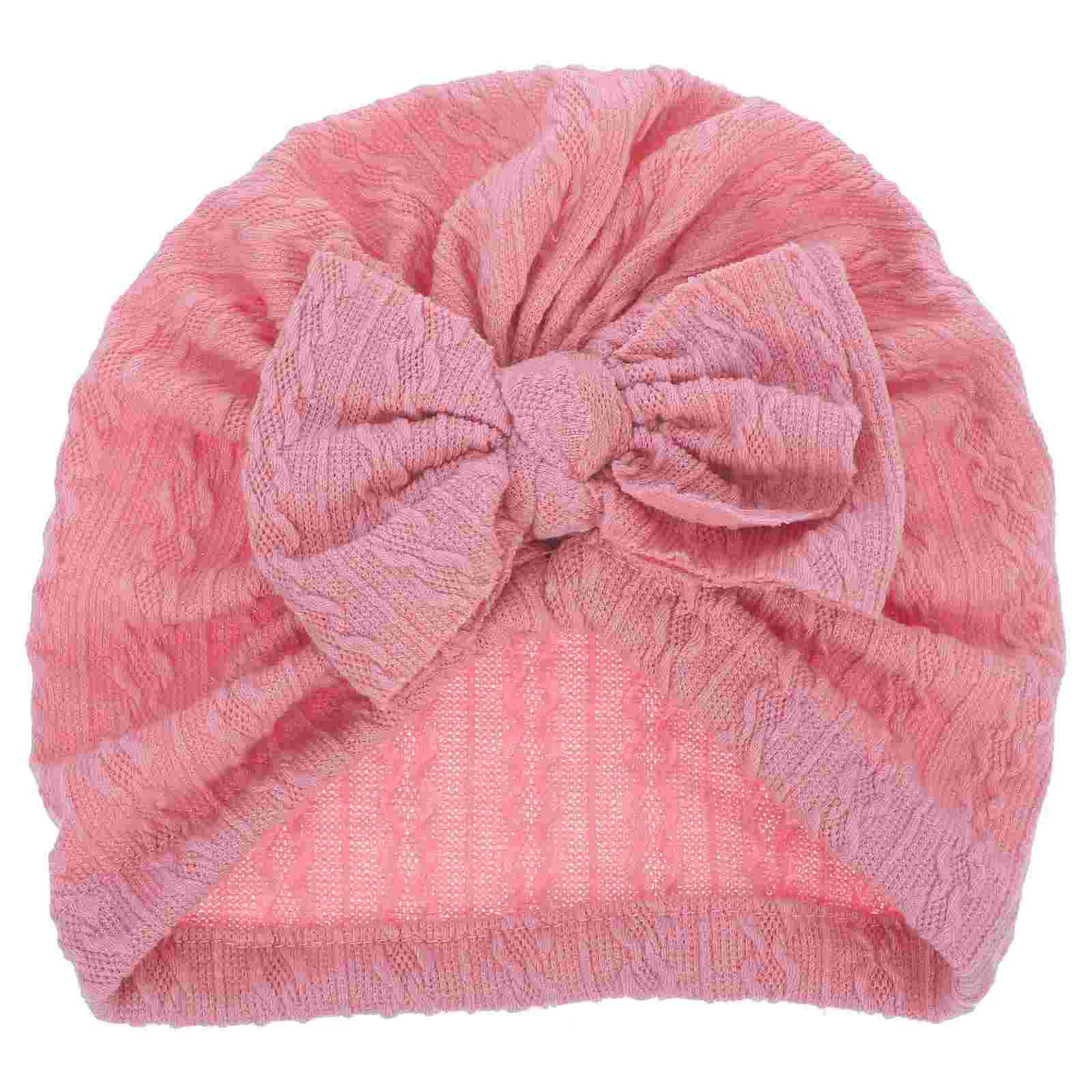 Baby Girl Gifts Headband Children\'s Hat Warm Hats Bowknot Newborn Girls Turban 1900X1800X020CM Infant Cap Headwear Pink Boy