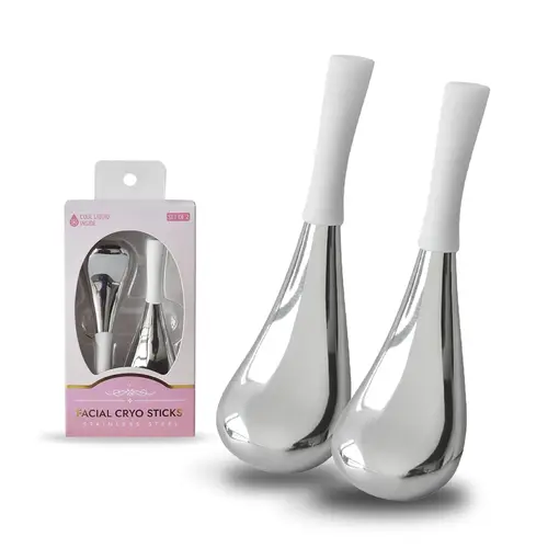 Globos de hielo para cara y ojos, palitos criogénicos de acero inoxidable para rutinas de belleza, globos de enfriamiento de rodillos fríos faciales para hinchazón y arrugas