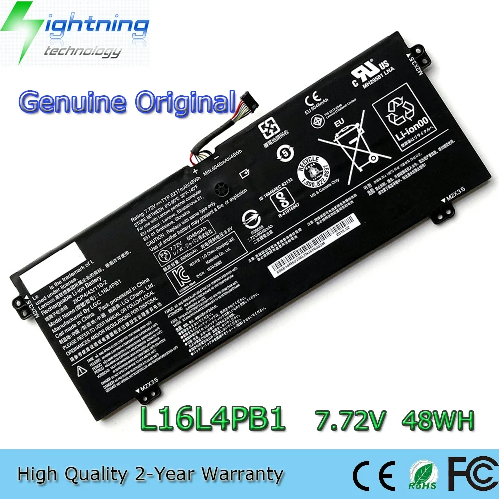 New Genuine Original L16L4PB1 7.72V 48Wh Laptop Battery for Lenovo Yoga 720-13IKB 730-13IKB L16C4PB1 L16M4PB1 5B10M52740