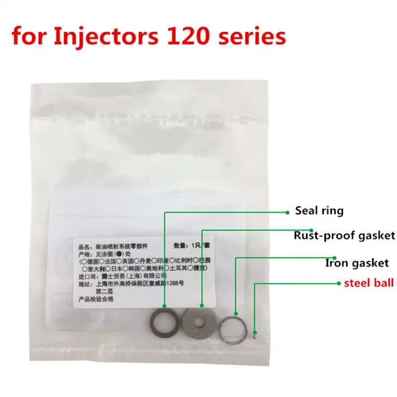 50 Bags FOR BO-SCH F00VC99001 F00VC99002 F00VC99177 Diesel Common Rail Injector Seal Washer Ring Valve Ball Repair Kits