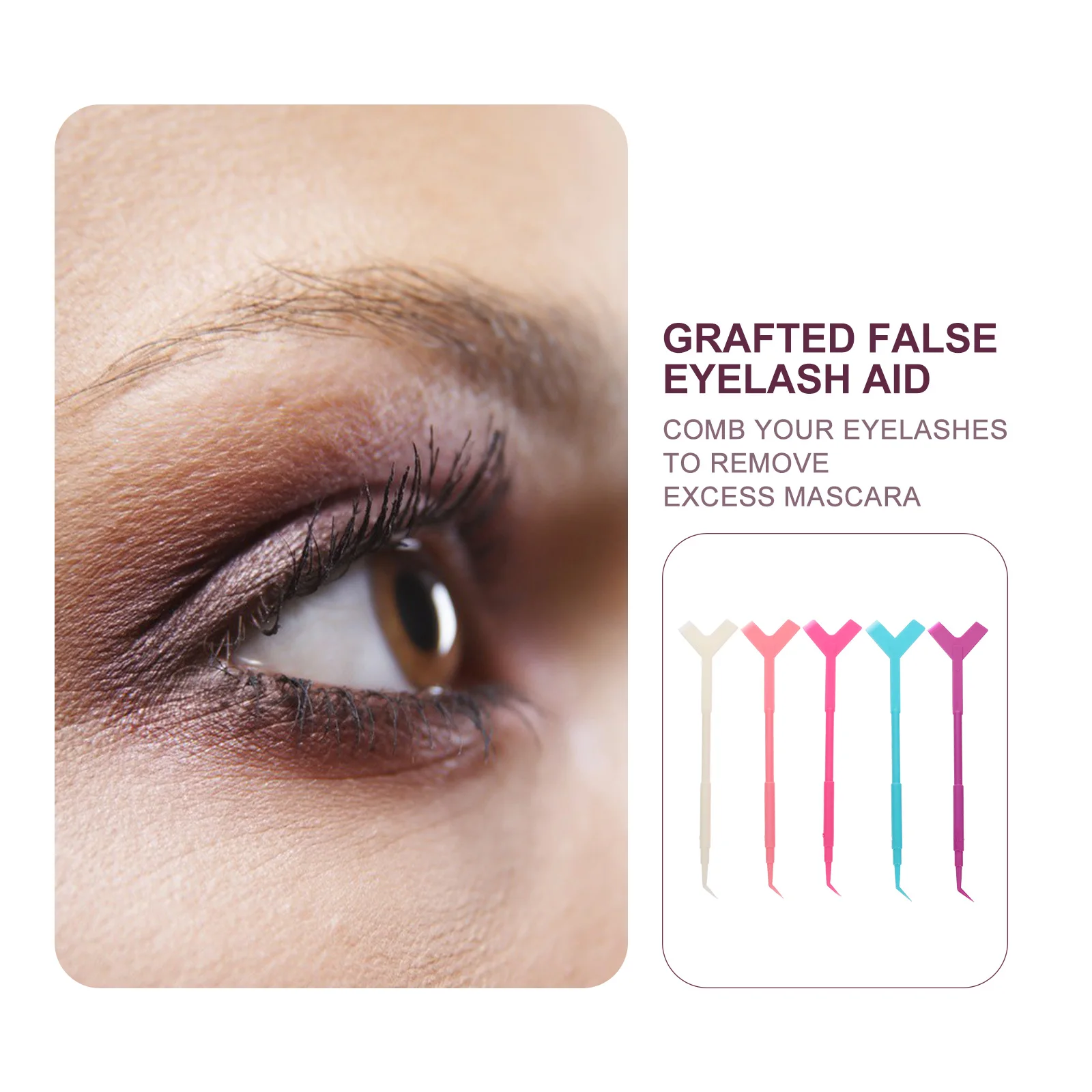 

Reusable ABS Tool Eyelash Perm Comb Separator Durable Pointed Head Brush Y-shaped Design Comfortable Grip