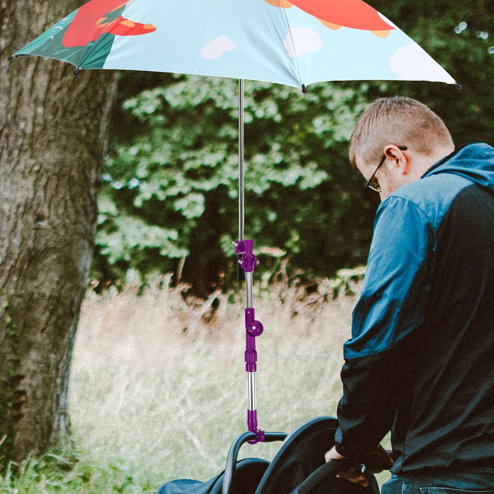 

Bicycle Umbrella Holder Adjustable Metal Stand For Bike Electric Bicycle Stroller Wheelchair Outdoor Riding Rain Protection