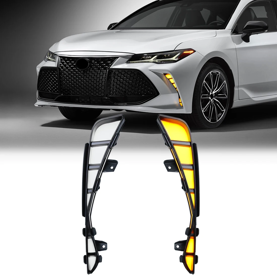 

3 Colors DRL For Toyota Avalon 2018 2019 2020 2021 DRL Daytime Running Lights Dynamic Turn Signal Headlight Super Bright 12V