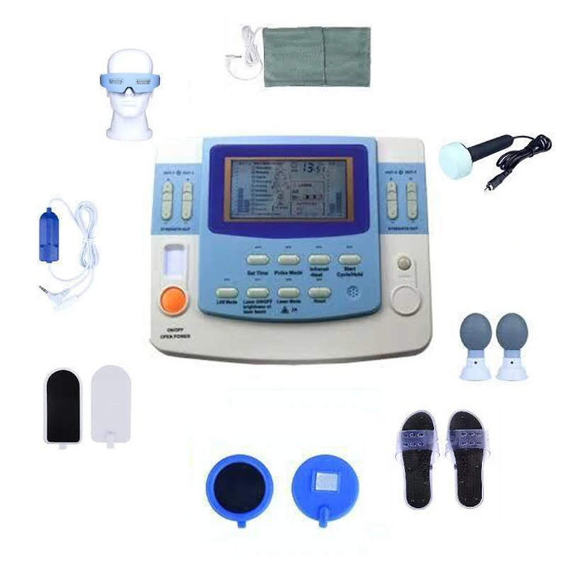 

Аппарат для импульсной электромагнитной ультразвуковой терапии с функциями TENS и EMS, 7 каналов, с лазерным миостимулятором