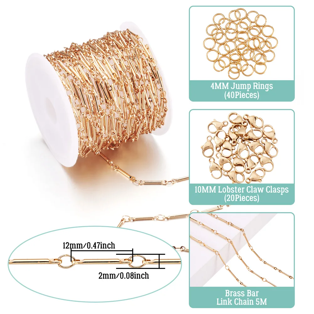 DIY 304 Stainless Steel Necklaces/Bracelets Jewelry Crafts Making Kit Accessories With Jump Ring Lobster Clasp Chain