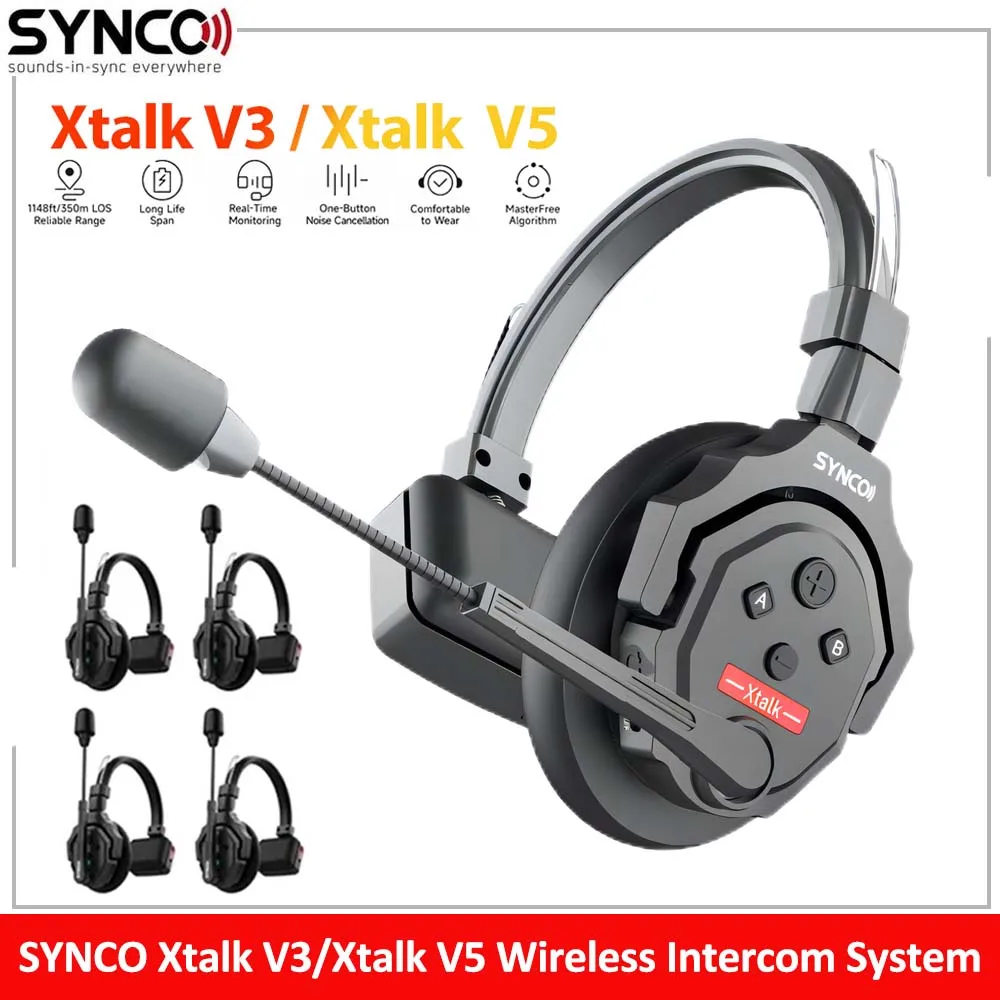 

SYNCO Xtalk Xtalk X3 Xtalk X5 Wireless Intercom System 2.4GHz Communication Headset With Battery Wireless Microphone for Studio