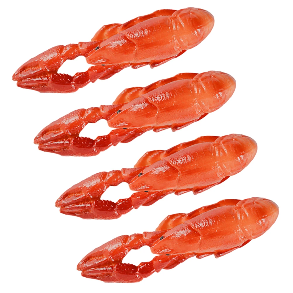 

4pcs Realistic Simulation Lobster Figures PVC Lifelike Model Kids Educational Toy Large Decoration Miniature Crayfish