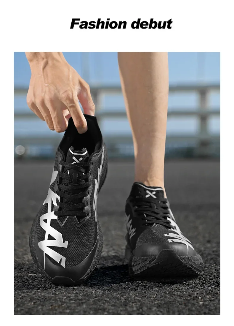 Herren-Laufschuhe, atmungsaktive Sportschuhe, Outdoor-Jogging-Sneaker, dicke Dämpfung, Mesh-Material, Carbon-Platte, rutschfest, für Marathon, Fitnessstudio und Training. – Detail 18