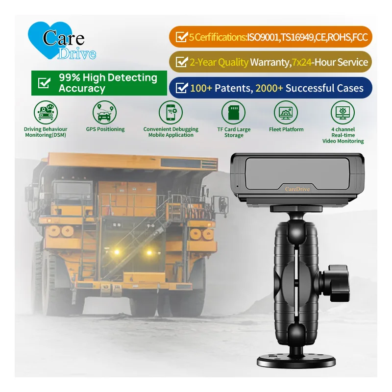 CareDrive API Integration Sicherheitswarnsystem für gefährliche chemische Fahrzeuge unterstützt IO/RS232/RJ45-Schnittstelle