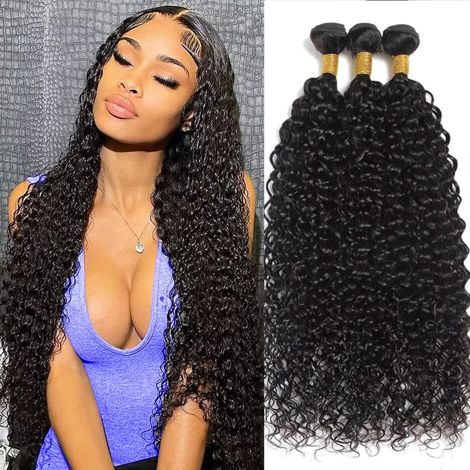 

30 40 Inch Deep Wave Human Hair Bundles 100% Brazilian Raw Human Hair Curly 1/3/4 Bundles Curly Hair Brazilian Bundle For Women