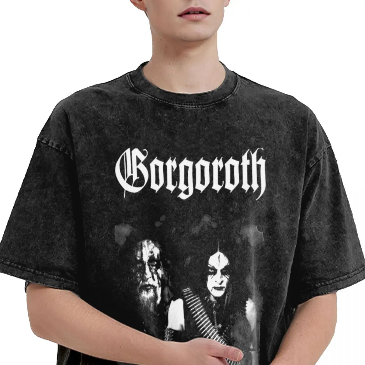 Men Women's T Shirt Gorgoroth Black Metal Band Washed T-Shirts Leisure Beach Tee Shirt Vintage Printed Cotton Tops Gift Idea