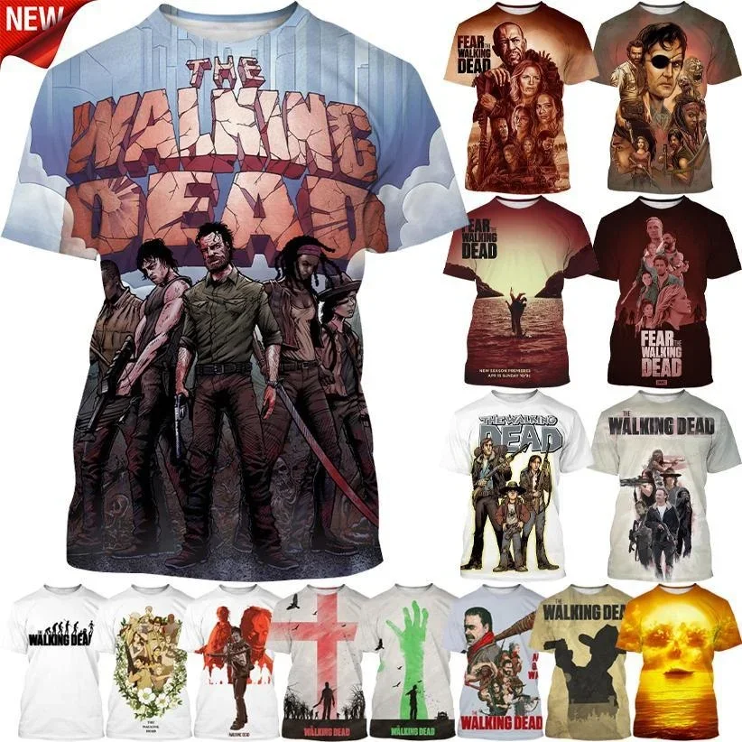 Summer Fashion American TV Series The Walking Dead 3D Print T Shirt Fashion Casual Horror Adventure Harajuku Streetwear Tops