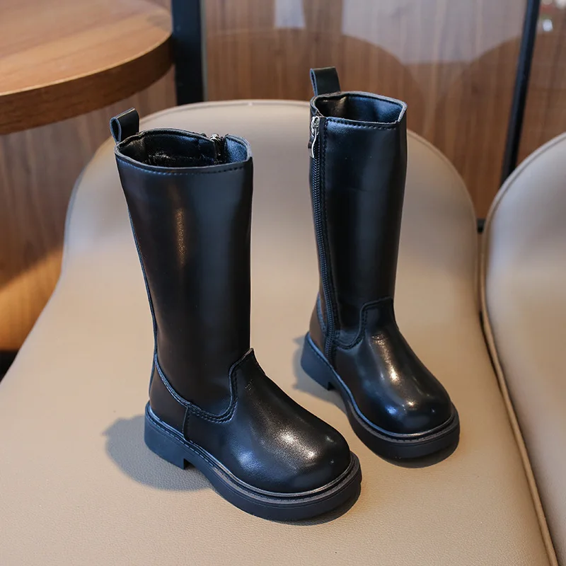 Children High Boots Autumn Winter Baby Warm Long Boots Inside With Velvets Girls Fashion Design Princess Boots