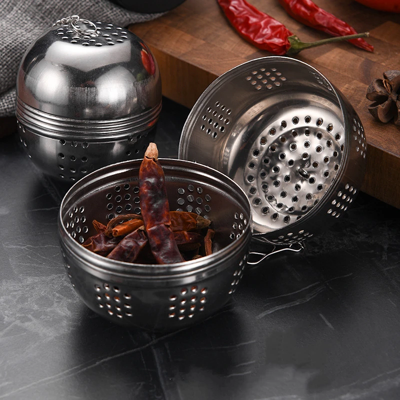 Stainless Steel Tea Infuser Ball Coffee Cha Strainer Spice Herbs Diffuser Kitchen Condiment Sieve with Chain Teapot Mug Gadgets