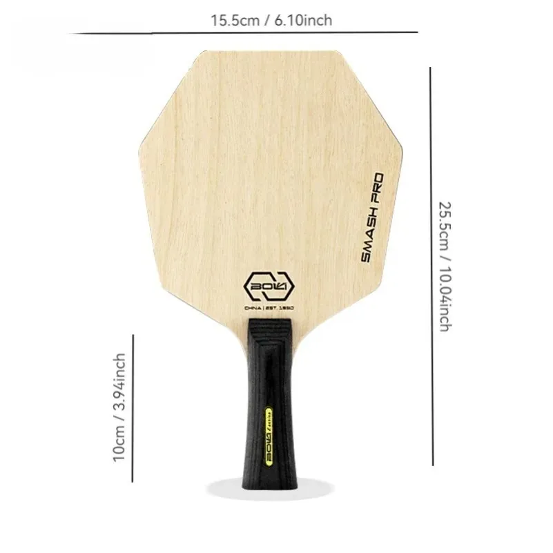 Piastra base per mazza da ping pong esagonale Area di colpire più grande Pala in legno puro Pagaia professionale per il ping pong offensivo