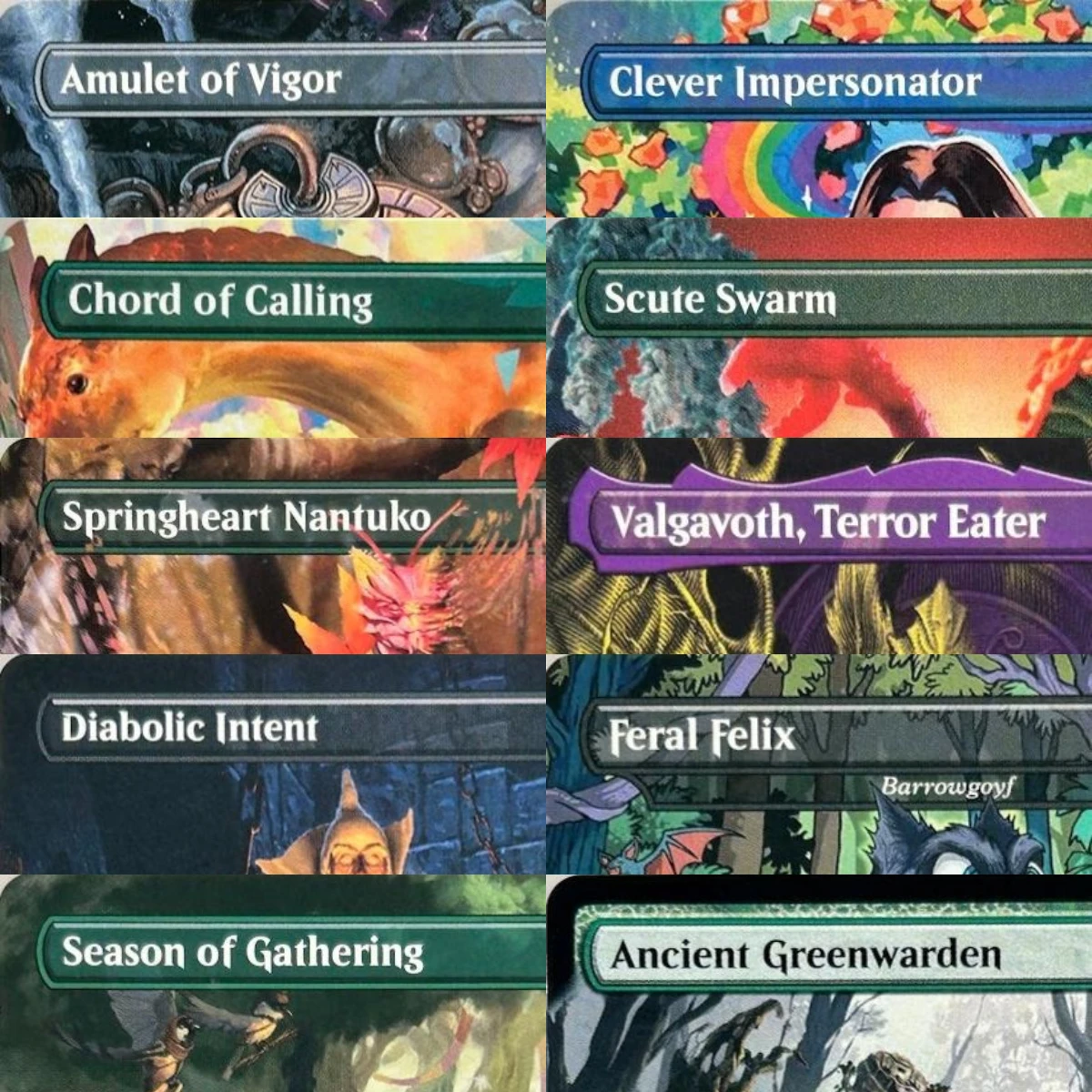 LK40 Amulet of Vigor Noxious Revival Goblin Matron Scute Swarm Clever Impersonator High-Quality TCG Proxy Cards (Black-Core)