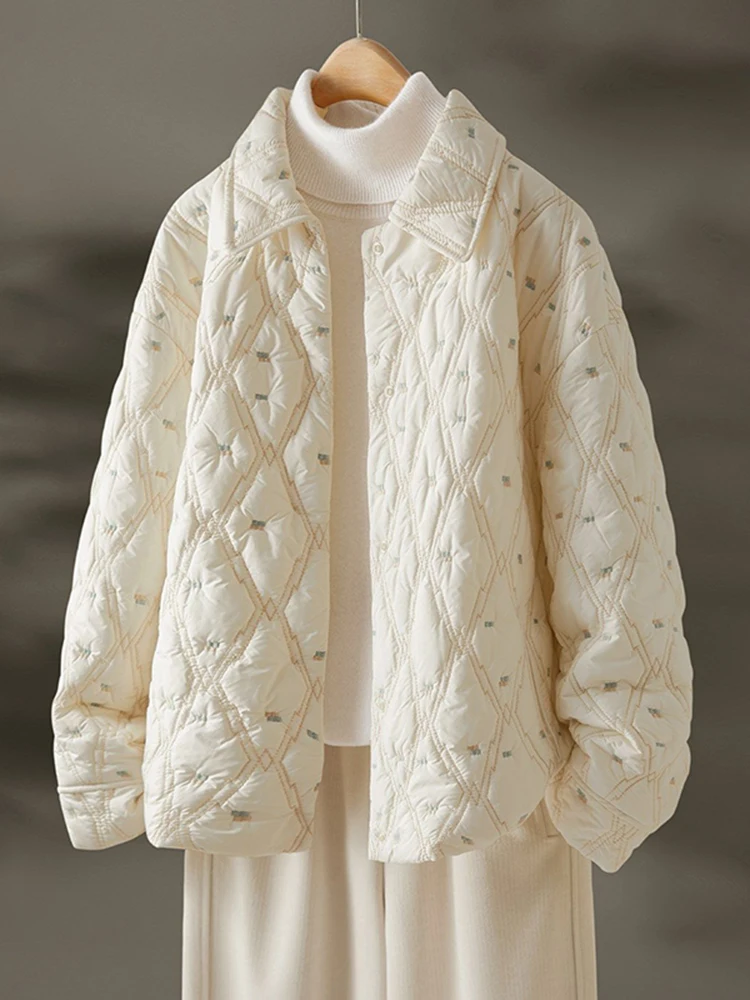 

Корейская утепленная хлопковая куртка в клетку для женщин, с коротким воротником, хлопковое пальто, антивозрастная женская верхняя одежда, осень-зима, новинка