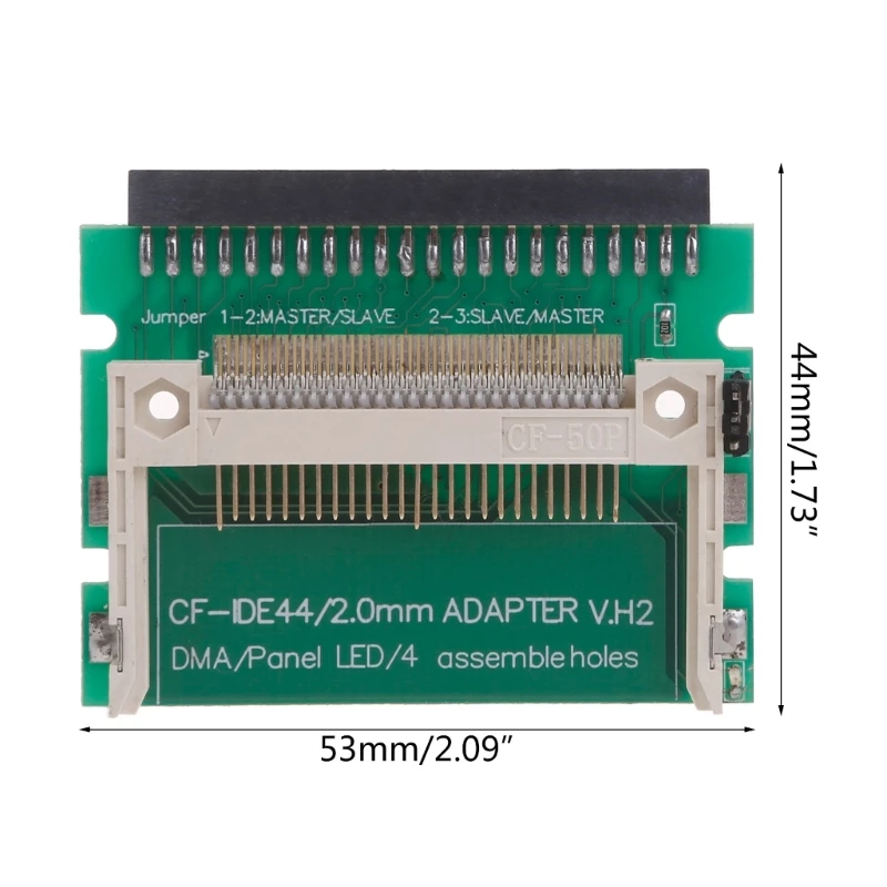 Adaptador ide para 2.5 ide 44 pinos, cartão adaptador 2.5''44pin fêmea conversor cartão memória compacto pc