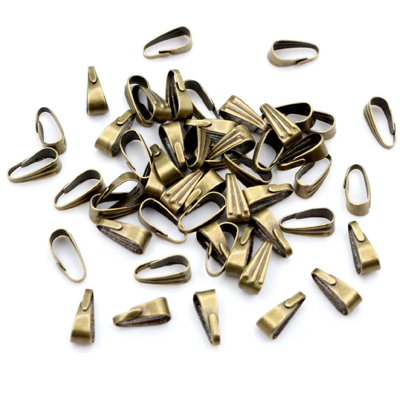 9*4mm 100pcs Bronze/Gold/Silver Plated Multi-colors Pendant Necklace Buckle Clasp Connectors DIY Jewelry Findings Accessories