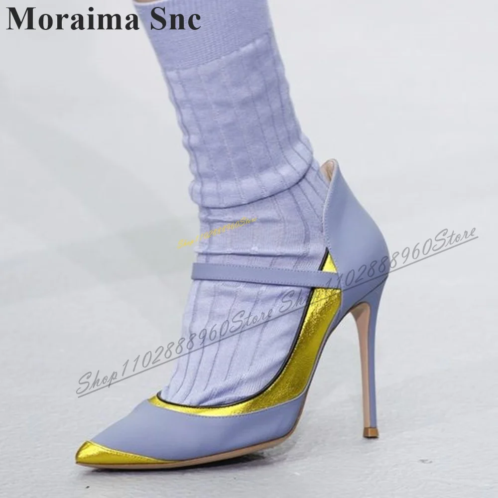 Trending Mixed Shallow Strap Pumps Thin High Heel Shoes For Women Slip On Pointed Toe 2024 Fashionable Zapatos Para Mujere