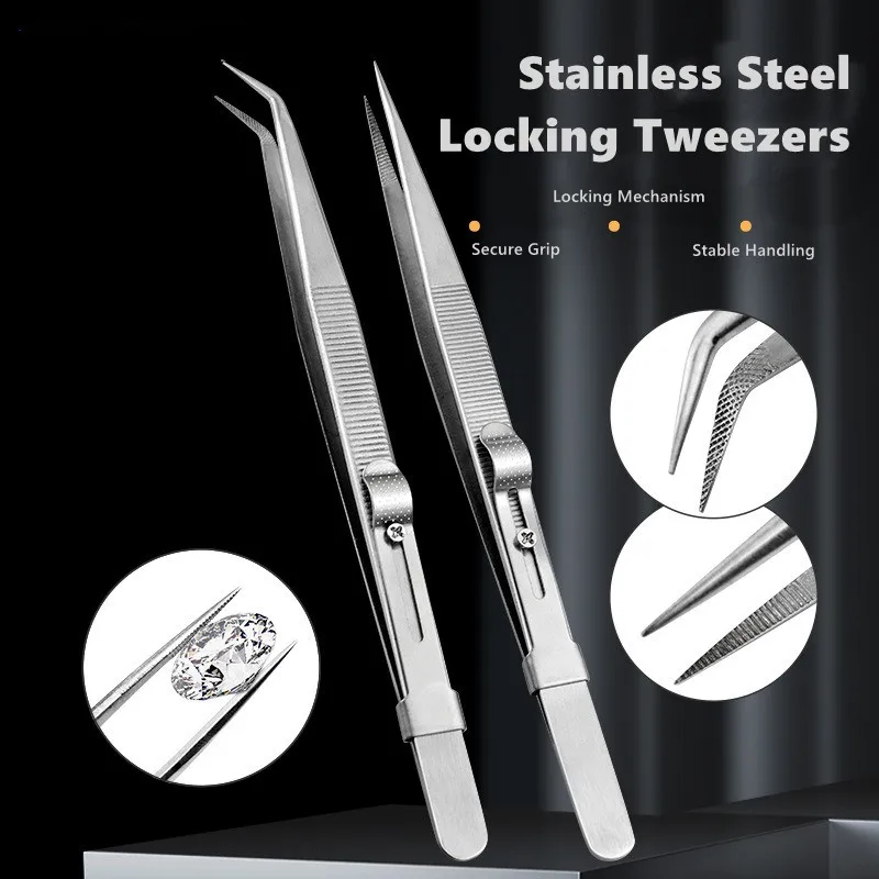 Anti-Scratch Jewelry Tweezers, Stainless Steel Precision Tips for Handling Diamonds, Gemstones, Watch Repair & Micro Craft
