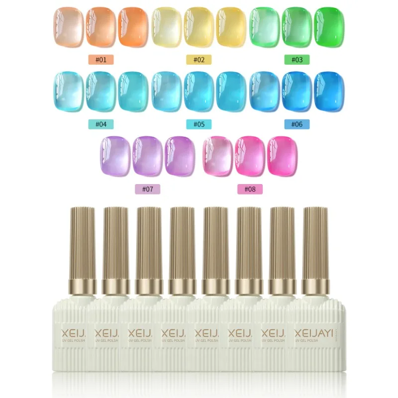 2025 Neues 15 ml Icy Macaron Nagelgel-Set Jelly Green Whitening Maniküre-Set UV/LED Trendy Semi Permanent Nail Art Essentials