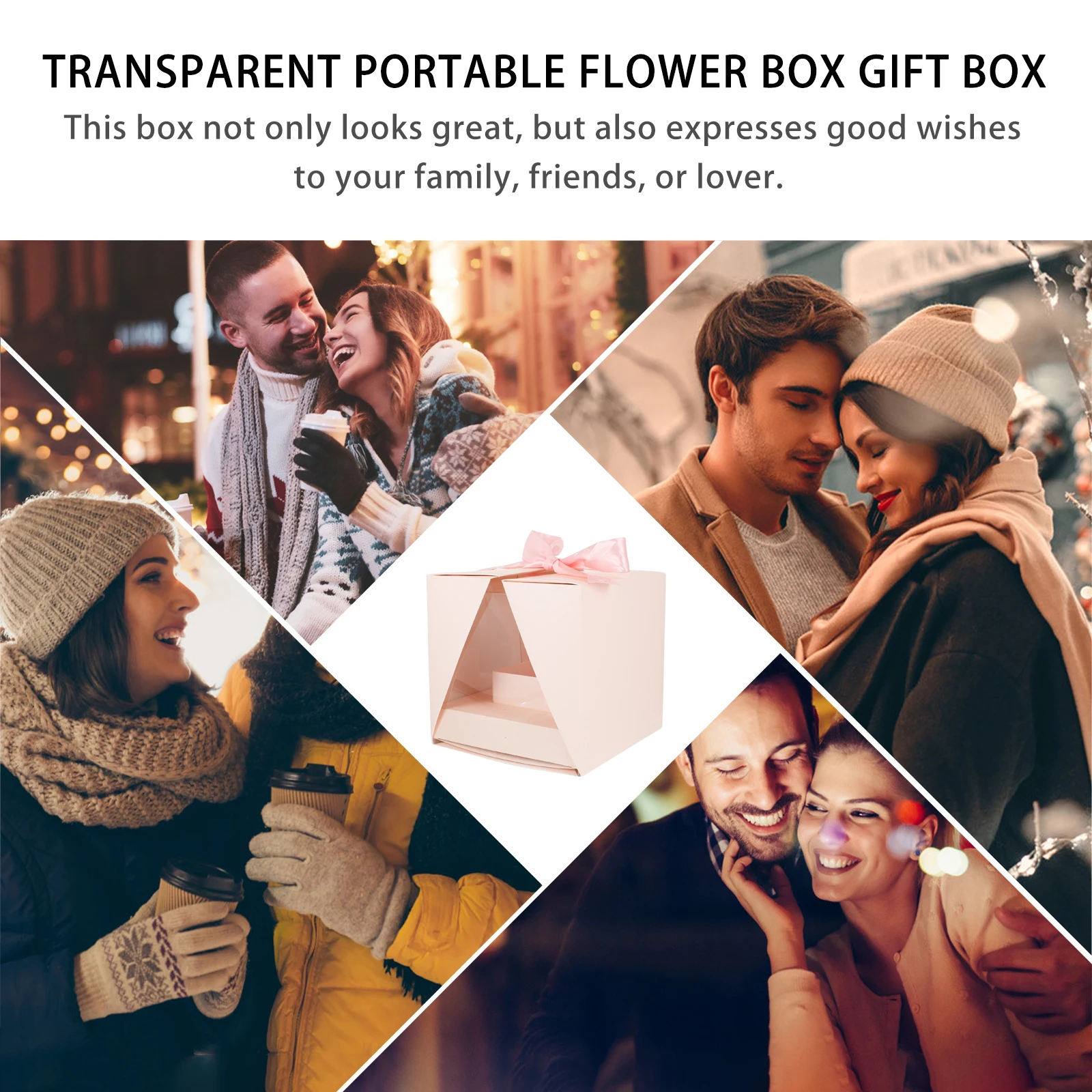 

1 Set Pvc Transparent Handle Flower For Fresh Rose Bouquet Diy Gift Packing Ribbon Disassemble Green Plant Container Paper Pvc