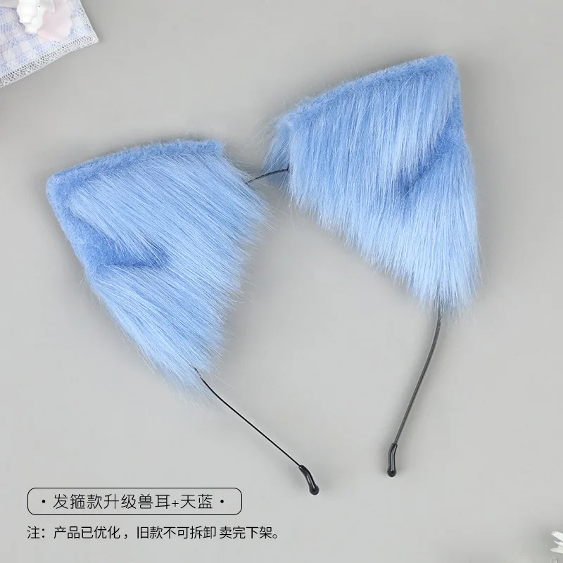 새로운 로리타 동물 고양이 여우 귀 머리 고리 코스프레 가짜 모피 헤어 밴드 소녀 할로윈 애니메이션 머리띠 모자를 쓰고 있죠 헤어 액세서리