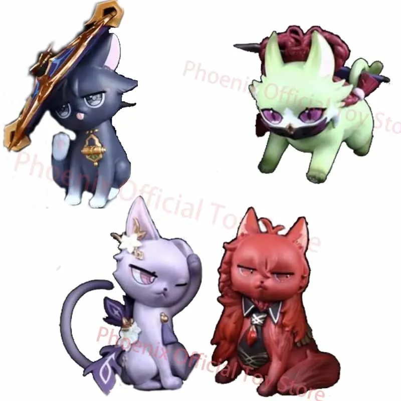 

NEW Genshin Impact Figure Toy Cute Scaramouche/Keqing/Yae Miko/kuki Shinobu Cat Action Figures Figurine Model Doll Gift