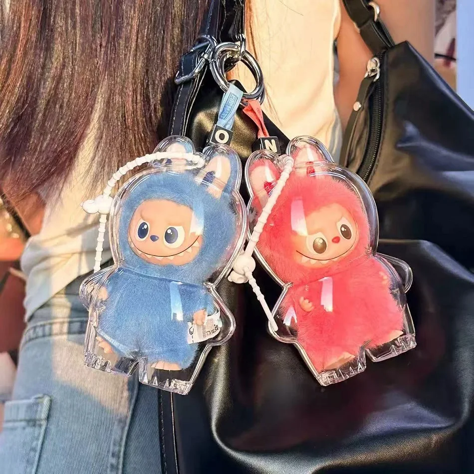 ラビュブ4.0ピン用ホット透明保護ケース、ラブシリーズぬいぐるみ用防塵収納ボックス、ラビュブ人形アクセサリー