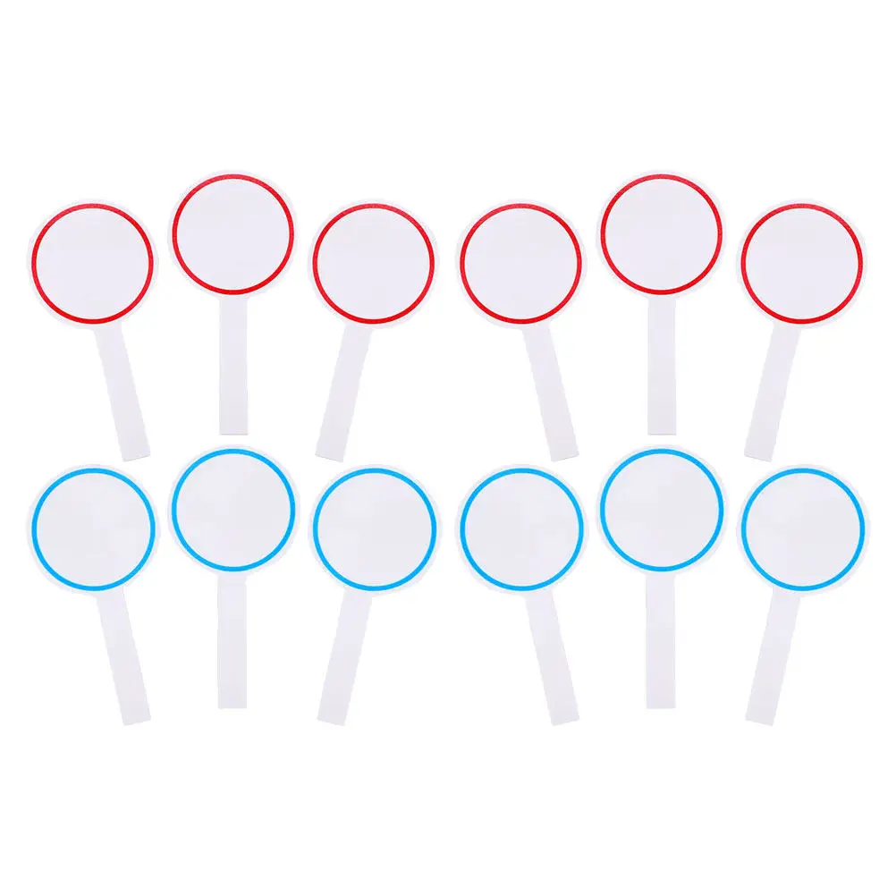12Pcs Scoreboards Single Side Lightweight Writable Handheld Scoreboards for Auctions Voting Erasable Whiteboards