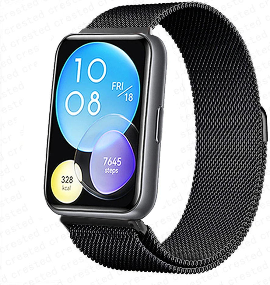 حزام مغناطيسي لساعة Huawei Watch FIT 2 حزام ساعة من الفولاذ المقاوم للصدأ حزام معدني حلقة حزام كوريا سوار Huawei Watch fit2 حزام جديد