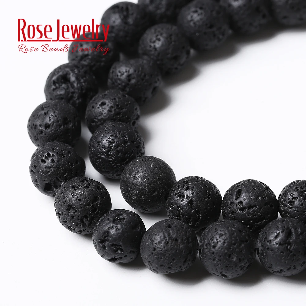 Free Shipping Natural Stone AAA Quality Volcano Lava Round Loose Beads 15\