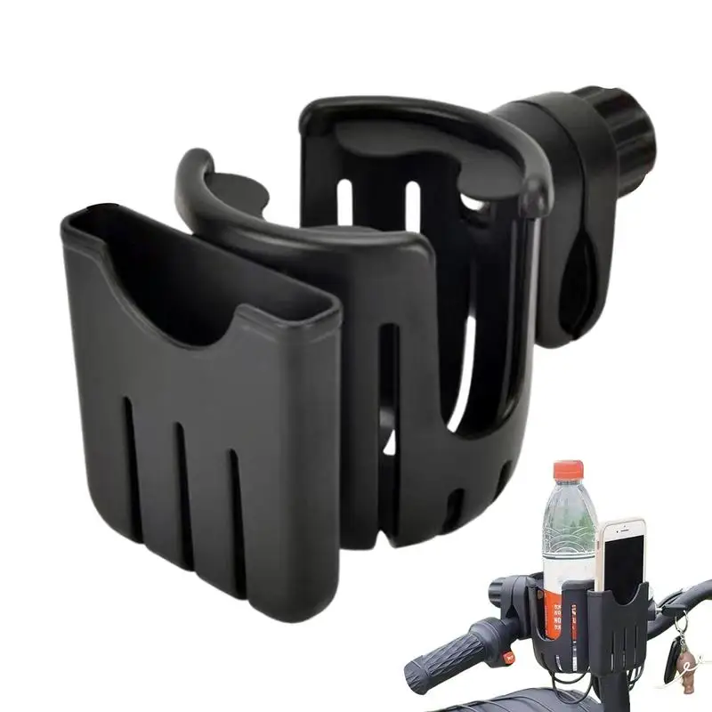 Stroller Cup Holder With Cell Phone Holder 2 In 1 Stroller Cup Carrier Drink Holder Bicycle Stroller Holder Water Cup Holder