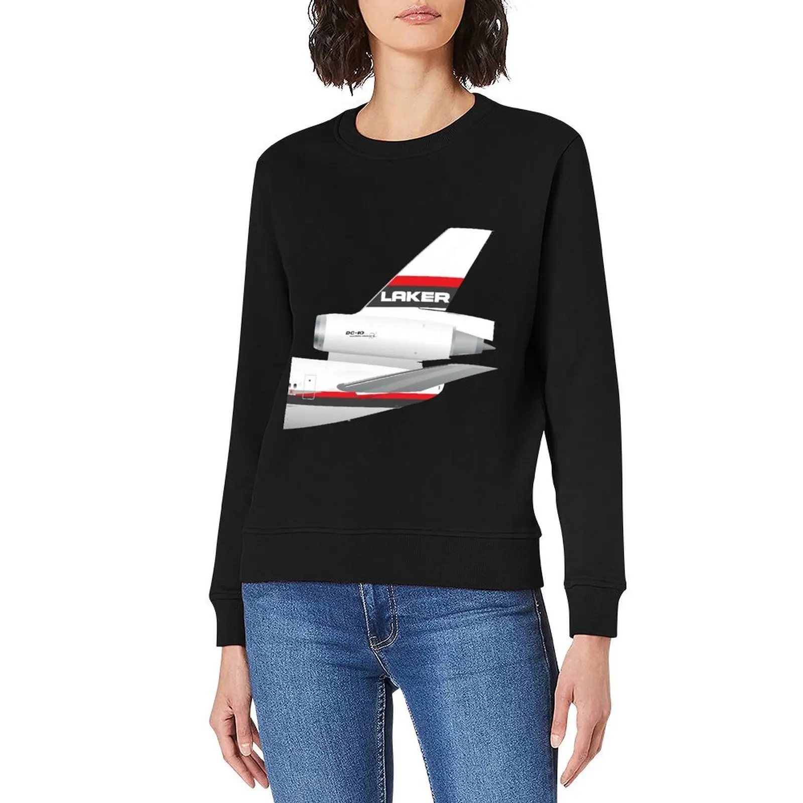 أجنحة في الزي الرسمي - DC-10 - بلوفر Laker Airways 70's ملابس الخريف للرجال ملابس الرجال منتجات الخريف الجديدة السترة