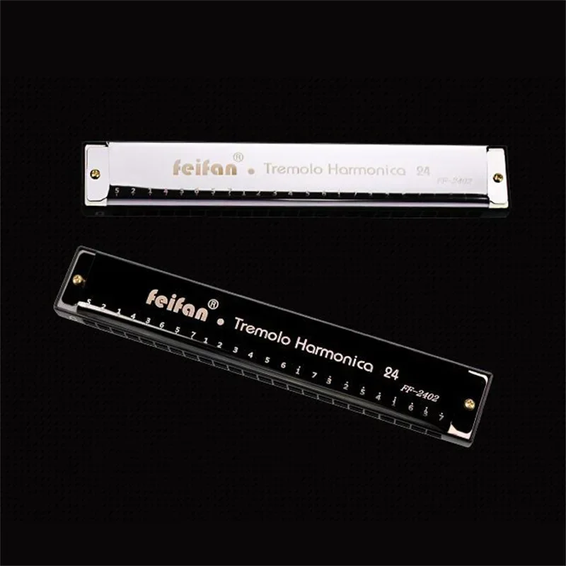 24 Hole Harmonica Metal Mouth Organ Puzzle Musical Instrument Beginner Teaching Playing Gift Copper Core Harmonium Blues Clues