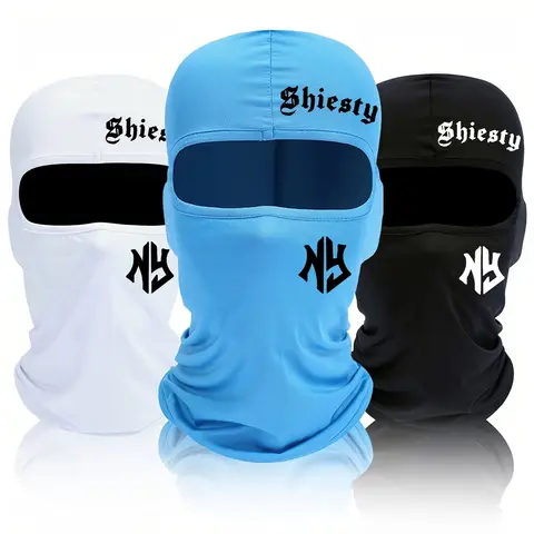 Letter printed men's and women's outdoor cycling face masks, Balaclava hats, windproof and sun protection sun hats
