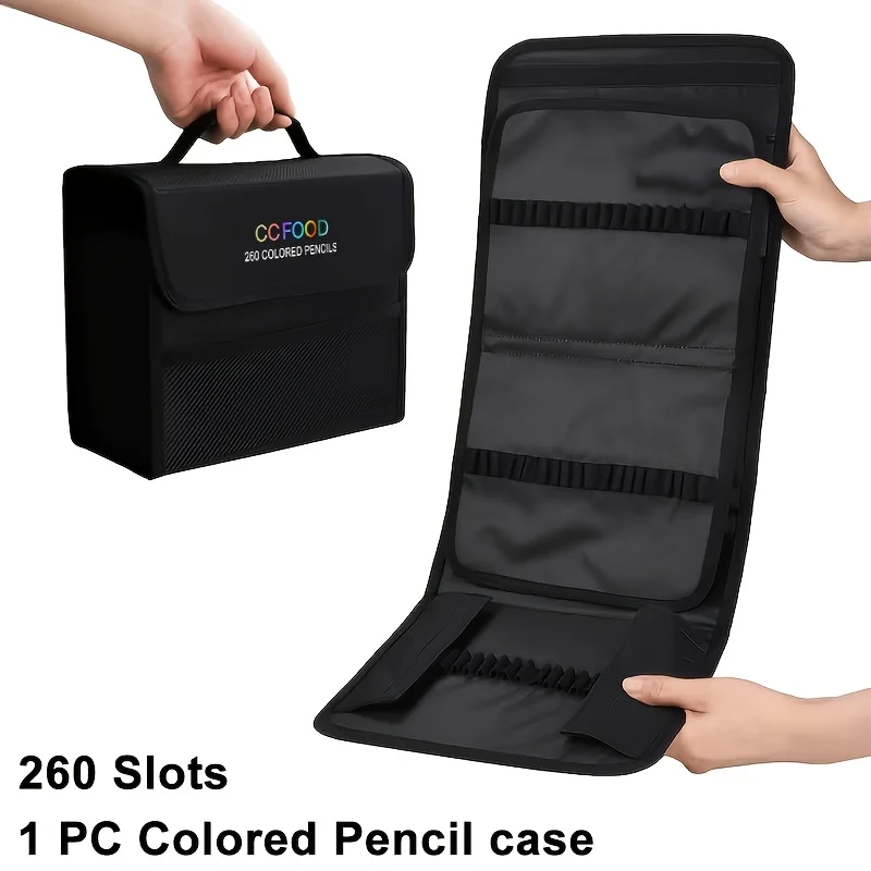 1pc 72/120/260-Slot Colored Pencil Case,with Zipper Closure,Multilayer Organizer for Artists,Pencil,Making It Portable