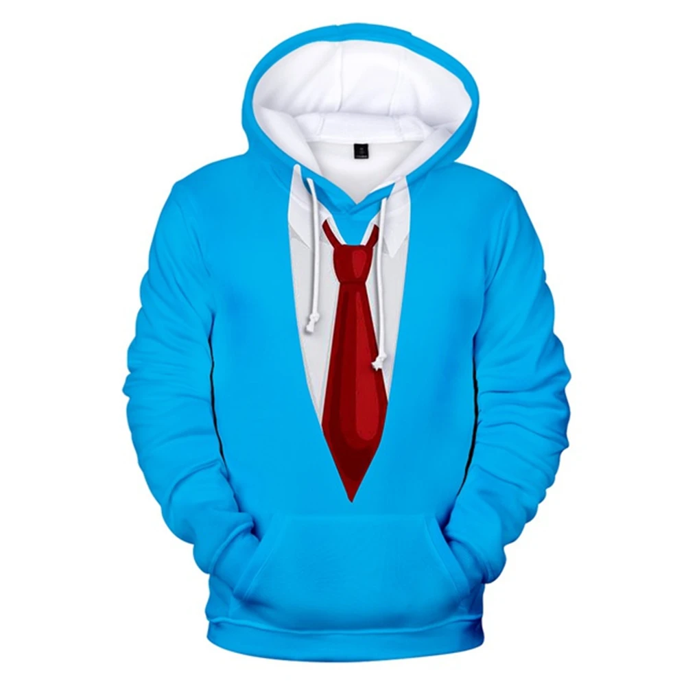 

2025 Fashion 3D Tailcoat With Bow Print Hooded Sweatshirt Loose Hooded Sweatshirt Street Role-playing Casual Men's Pullover