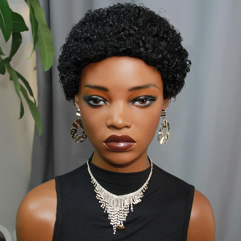 Pixie Cut Wig Human Hair Curly Pixie Cut Wigs Brazilian Human Hair for Women Short Pixie Wig Full Machine Made Wigs On Sale
