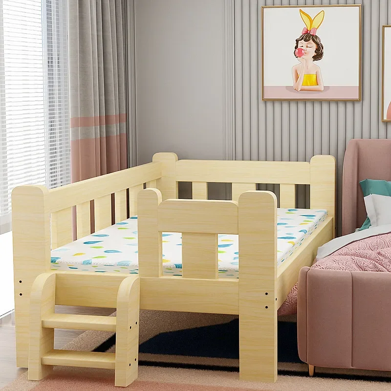 Wooden Single Children Beds For Kids Toddler Bed Rail Bumper Bamboo Natural Non Toxic Toddler Twin Bed