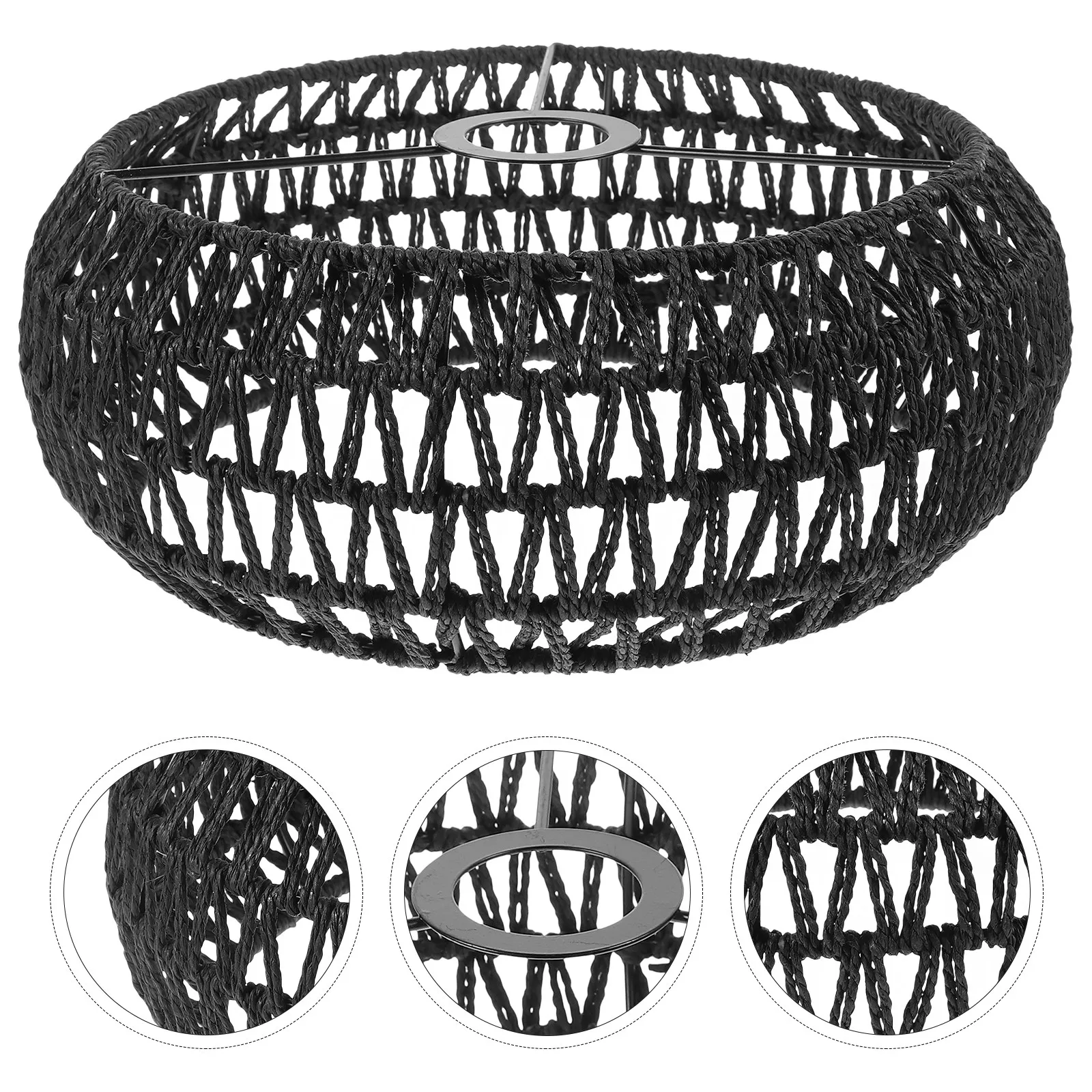 

Плетеный абажур из конопляной веревки E27 для подвесного светильника, ретро-стиль, для потолочного светильника, для помещений