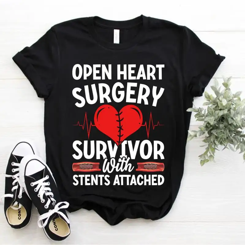 

Bypass Ring Open Heart Surgery Survivor With Stents Attached T Shirt Size S 5xl