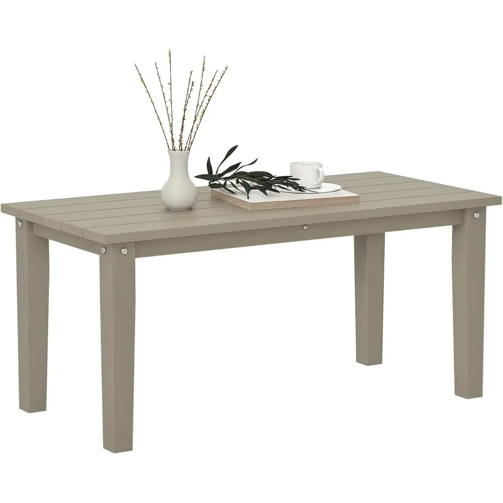 

Всепогодный садовый кофейный столик из HDPE с решетчатой столешницей для сада, балкона, заднего двора - коричневый