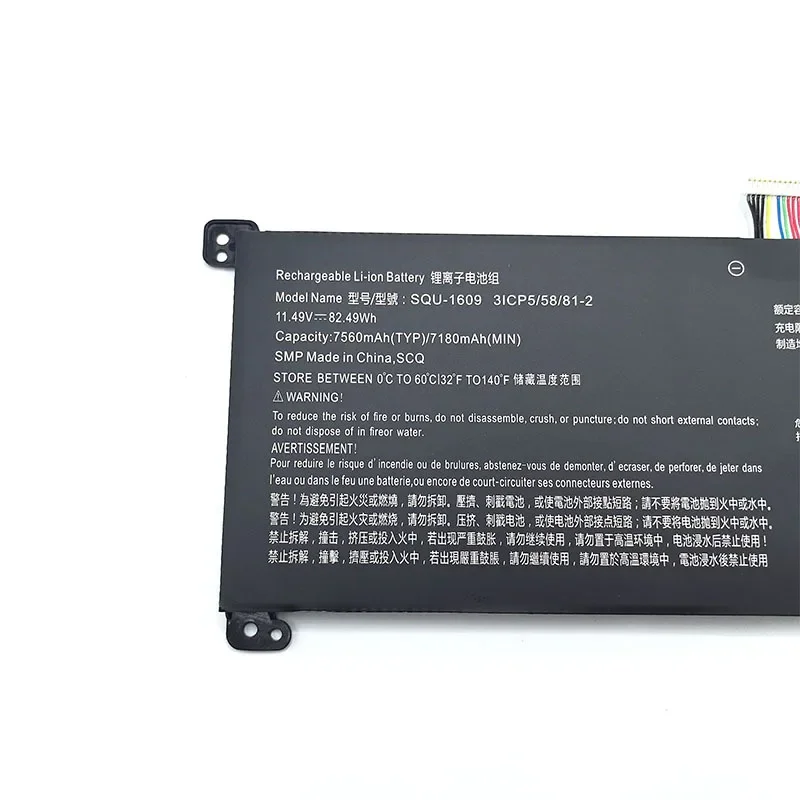 QU-1714 QU-1713 QU-1710 QU-1611 QU-1609 Replacement Laptop Battery 7560mAh For Thunderobot 911 Series Gaming Notebook
