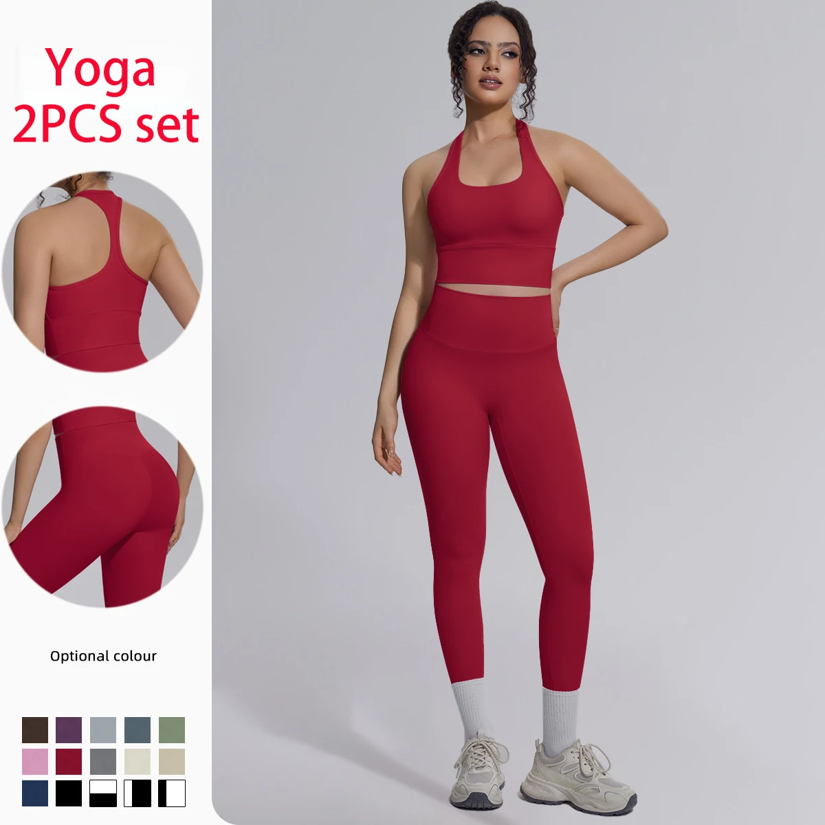 Sports Fitness Clothing Woman Yoga Set Backless Sexy Yoga Vest with Chest Pad Shock-absorbing Running Yoga Tank Top Female Pants