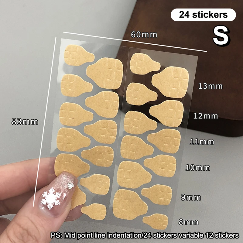 240pcs/10 Sheets False Nails Sticker For Handmade Press On Nail Kraft Paper Double Side Jelly Glue Full Cover Nail Adhesive Tabs