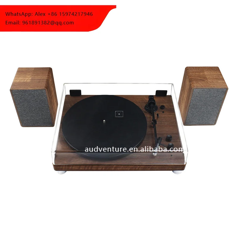 

Профессиональный деревянный проигрыватель виниловых пластинок с мощными динамиками для аудиофилов