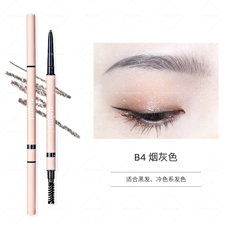 FLORTTE Dual-Ended Extra Fine Eyebrow Pencil Mood Institute Eyebrow Pencil Pink Flower Blossom Blossom Eyebrow Pencil Cosmetics